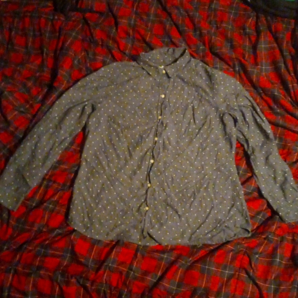 Large Old Navy Grey and white button up